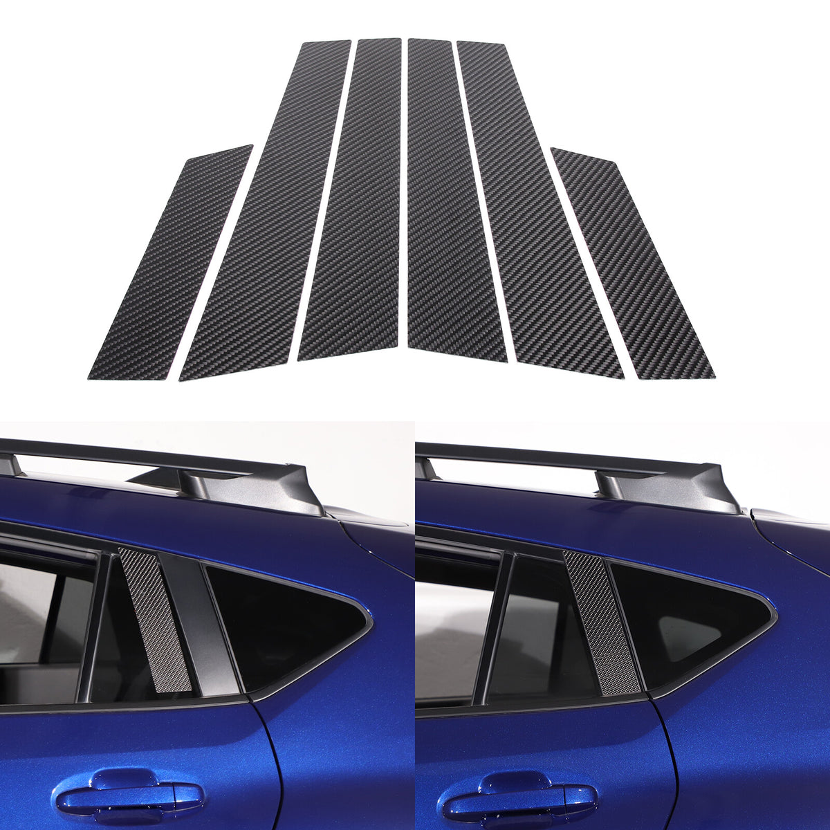 Real Carbon Fiber B-Pillar Panel Decal Trim For Subaru Crosstrek GU 2024+ 5