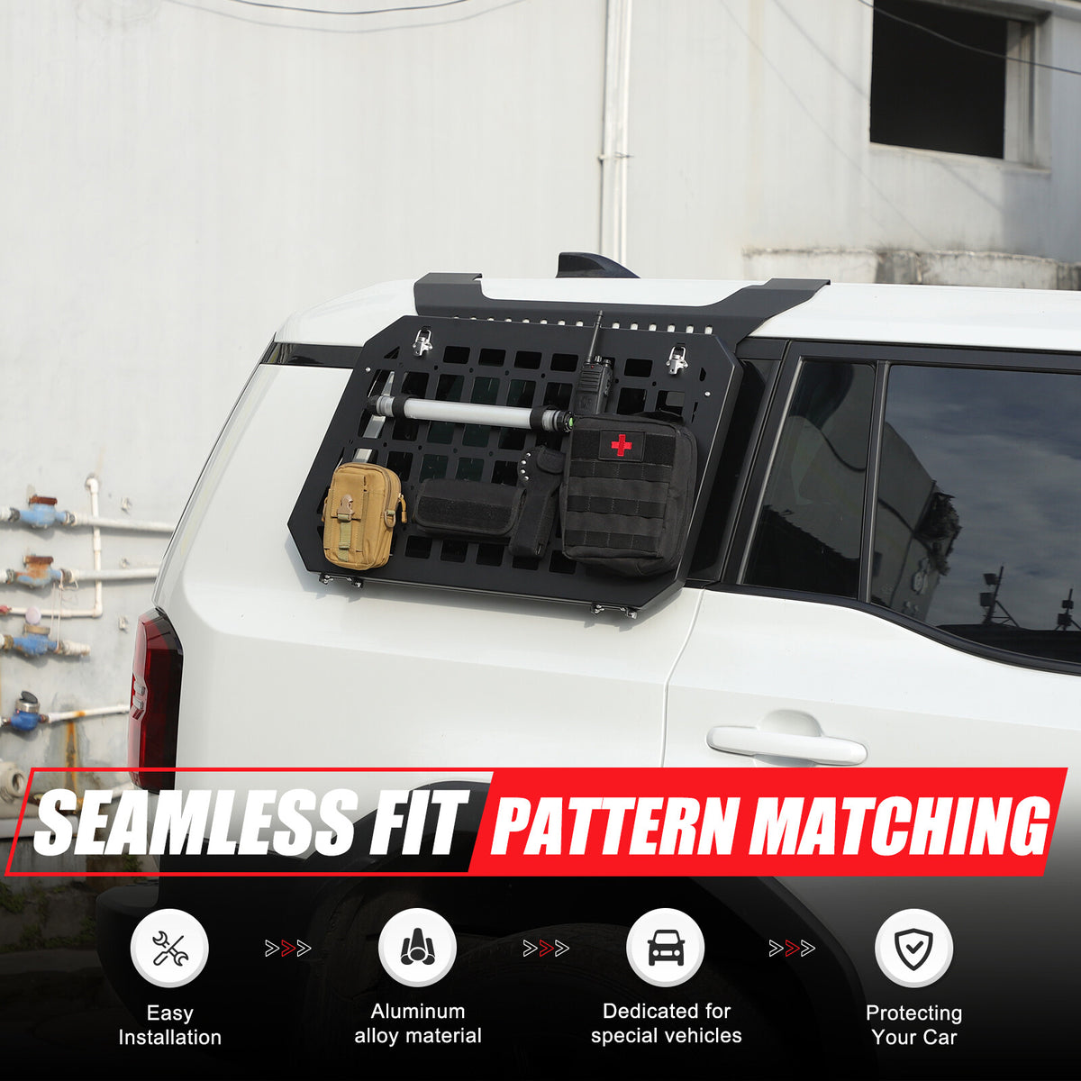 Left Side Molle Panel Trunk Shelf Storage Organizer For Land Cruiser LC250 US 20