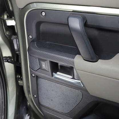 Matte Real Carbon Fiber Interior Door Handle Cover Trim For LR Defender 110 20+ 17