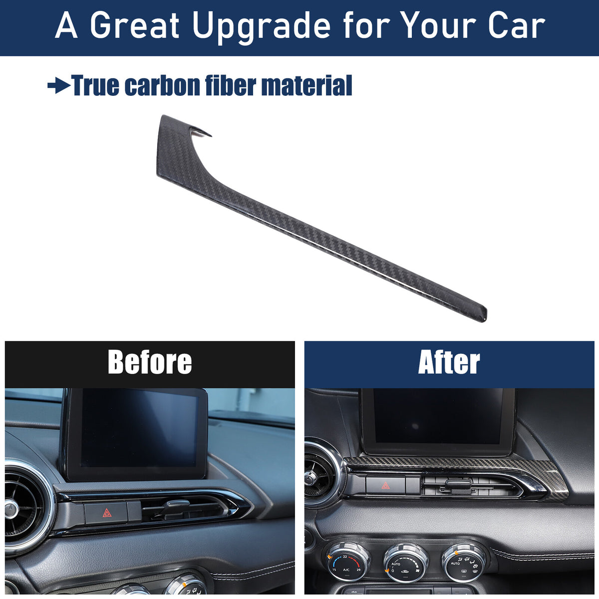 Real Carbon Fiber Center Console air outlet Trim Cover For Mazda MX-5 Miata 16+ 11