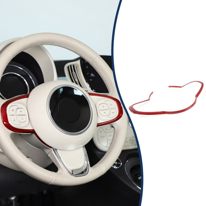 Red Real Carbon Fiber Steering Wheel Trim For Fiat 500 Abarth 595 695 2016+ 8
