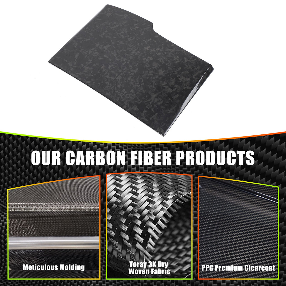 Forged Real Carbon Fiber Center Cup Holder Trim For BMW 5 Series G30 2018-2022 8