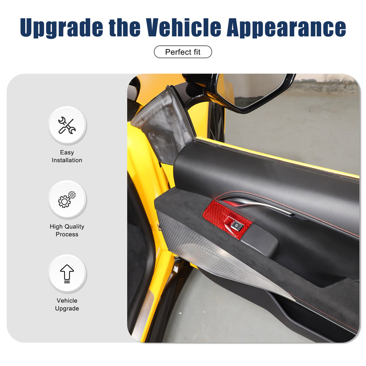 Red Real Carbon fiber Window Lift Switch Button Trim For Lotus EMIRA 2021-2025 21