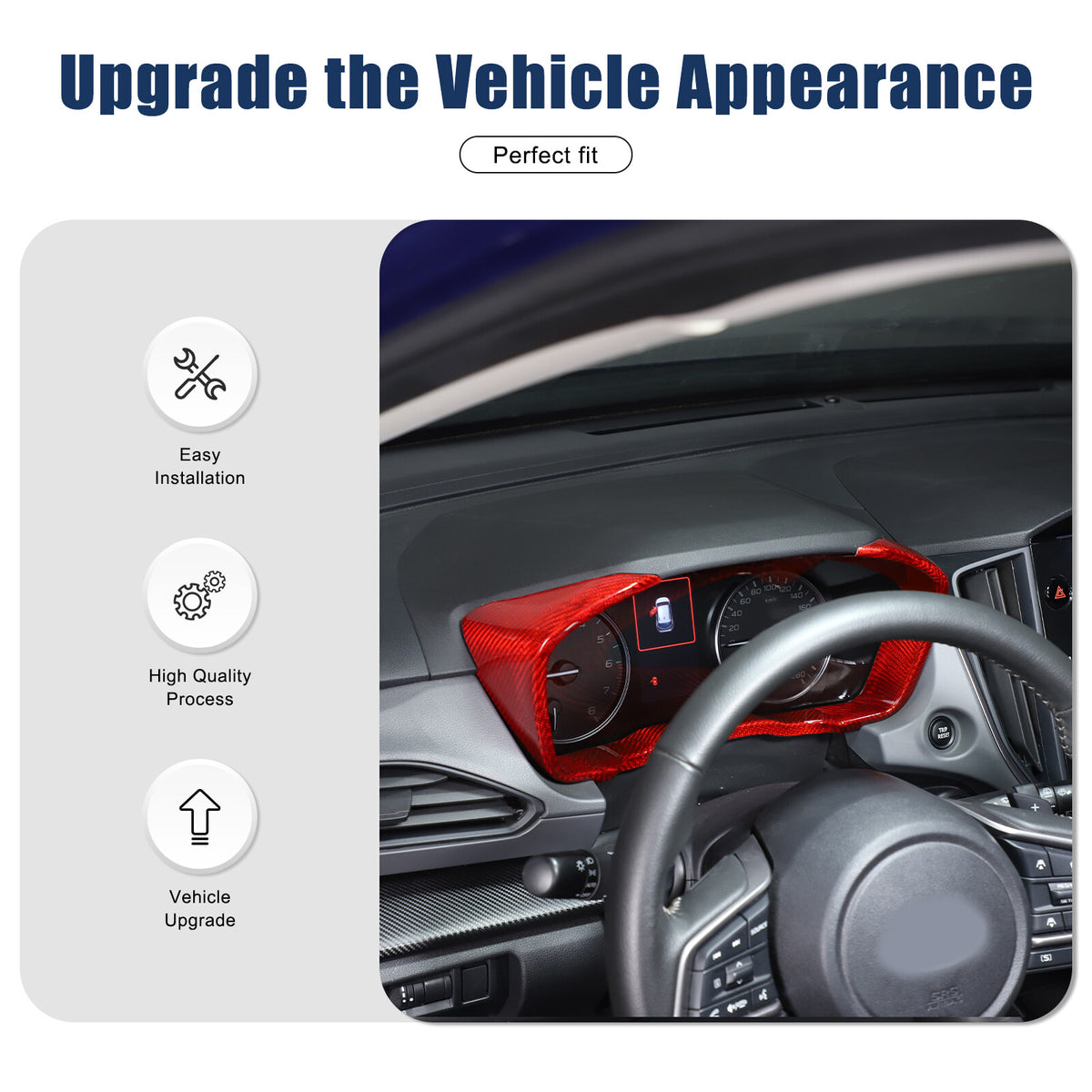 Red Real Carbon Fiber Center Dashboard Trim For Subaru Crosstrek 24+ 22
