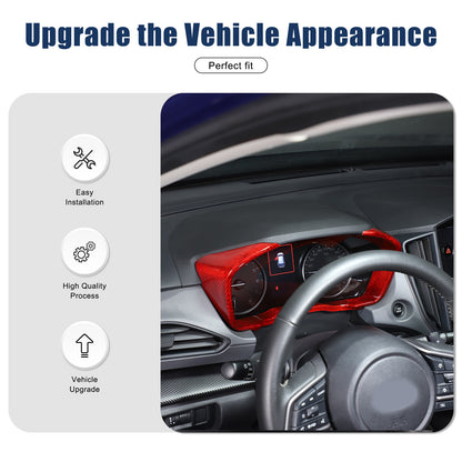 Red Real Carbon Fiber Center Dashboard Trim For Subaru Crosstrek 24+ 22