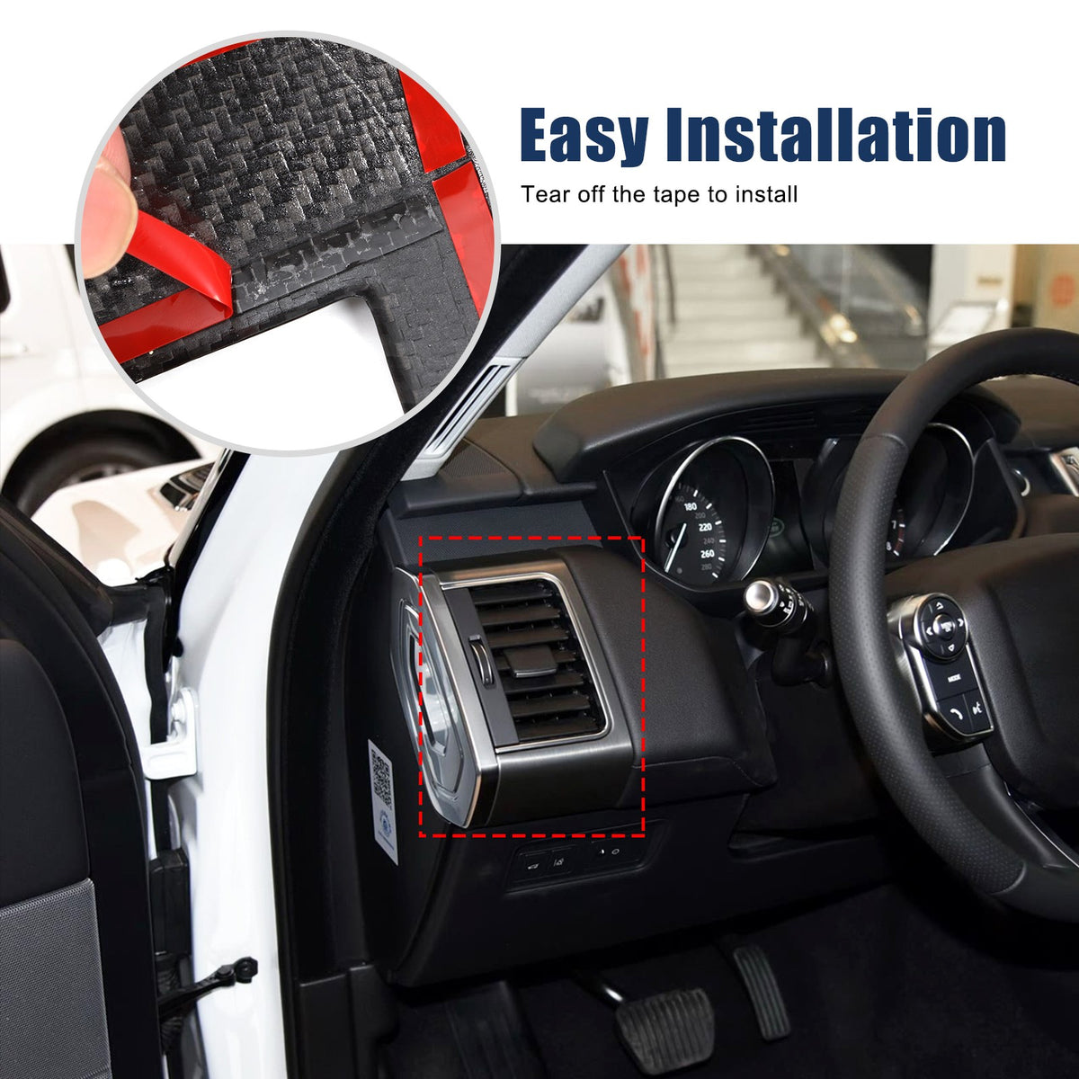 Real Carbon Fiber Center Side Air Vent Trim For LR Range Rover Sport L494 14-17 4