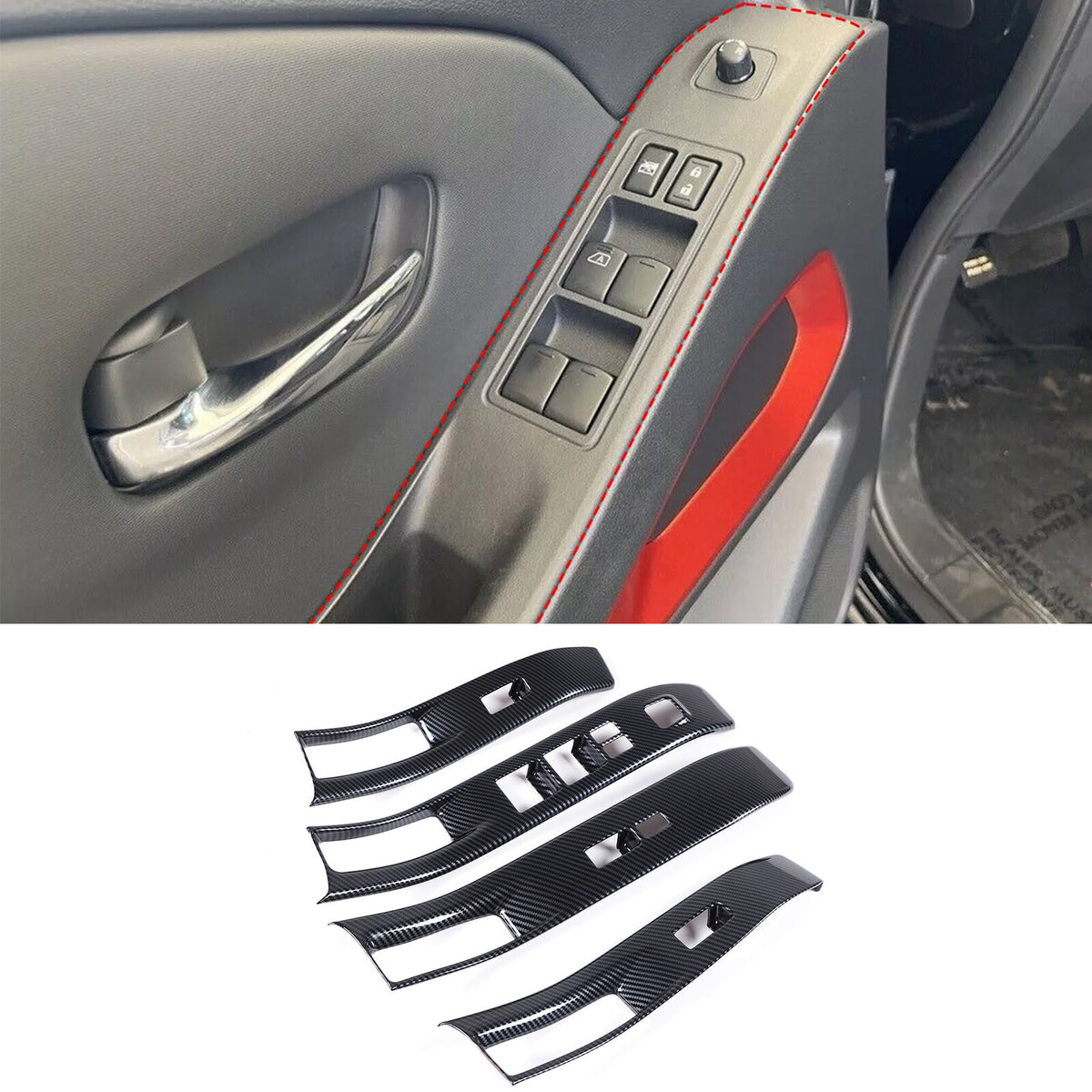 15pcs Carbon Fiber ABS Interior Cover Trim Kit Set For Nissan Frontier 2022-24 11
