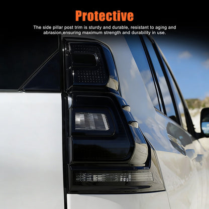 Smoked Black Tail Light Lamp Cover Trim For Toyota Land Cruiser Prado 18-22 8