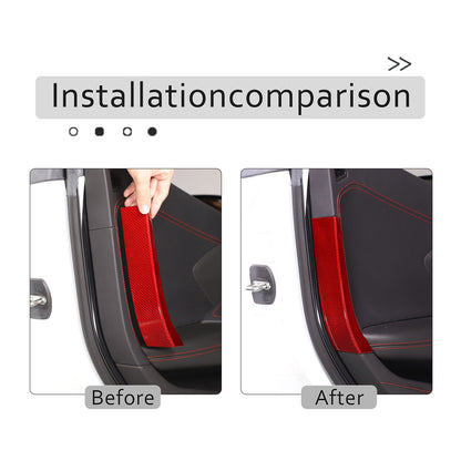 Red Real Carbon fiber Interior Door Panel trim Cover For Corvette C8 20-26 US 8