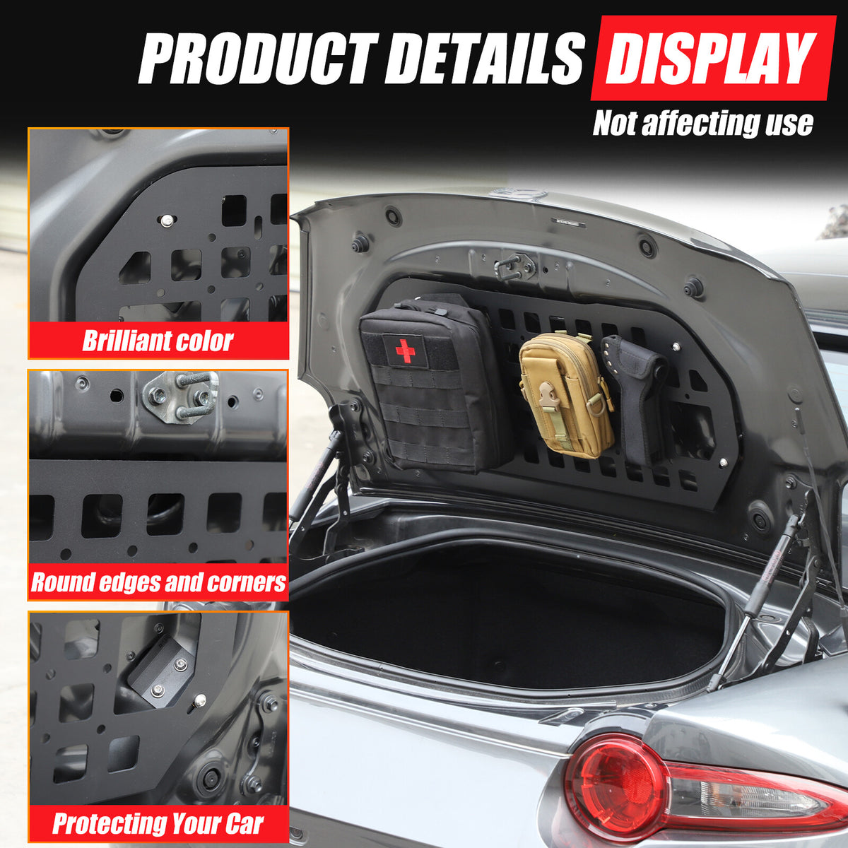 Tailgate Storage Panel Molle Panel Steel Cargo Shelf For Mazda MX-5 Miata 16-25 16