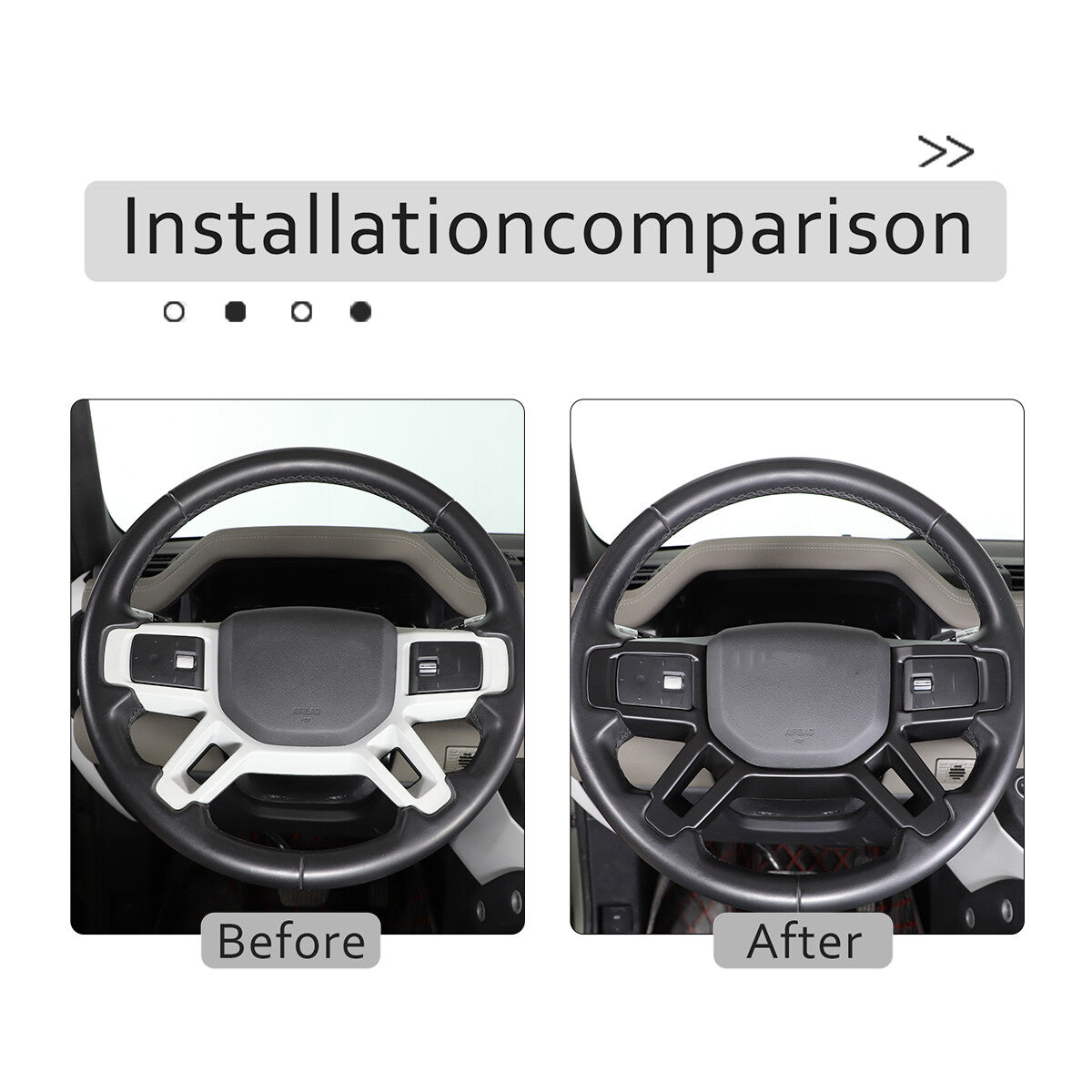 Matte Black Steering Wheel Frame Trim For Land Rover Defender 90 110 2020-23 US 7