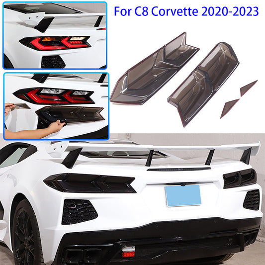 Smoked Tail light Rear Light Blackout LensCover Trim For Corvette C8 2020-26 1