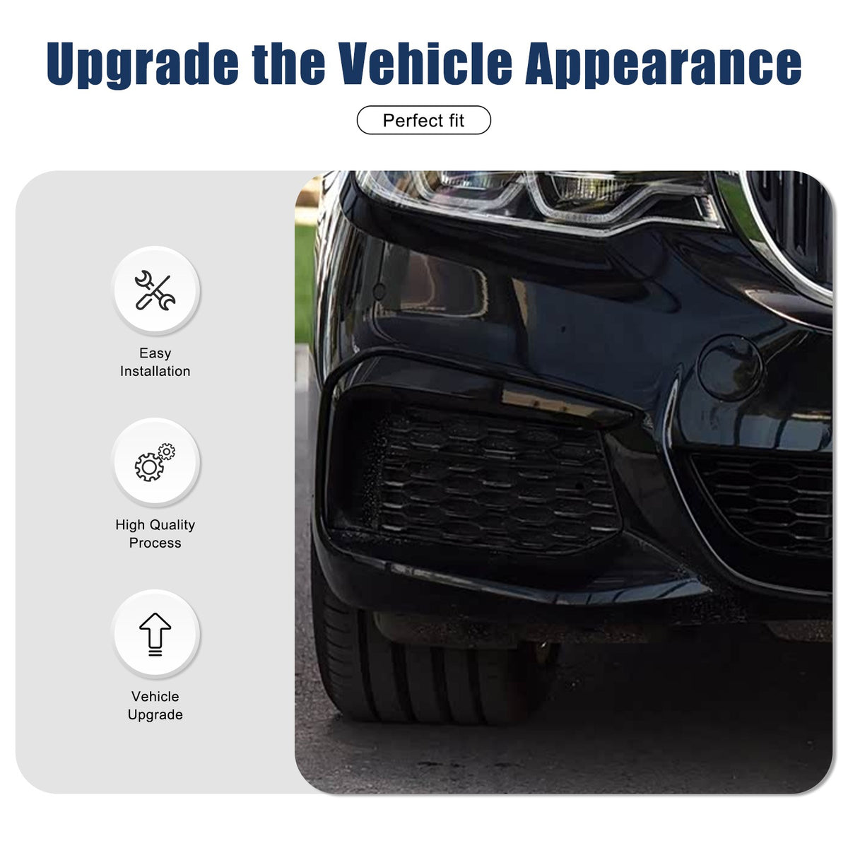 Real Carbon Fiber Front Fog Light Lamp Strip Trim For BMW 5 Series G30 2018-2020 15