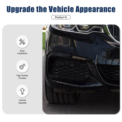 Real Carbon Fiber Front Fog Light Lamp Strip Trim For BMW 5 Series G30 2018-2020 15