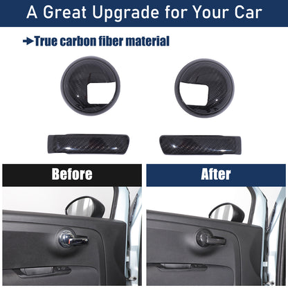 Real Carbon Fiber Interior Door Handle Trim For Fiat 500 Abarth 595 695 2010+ 22
