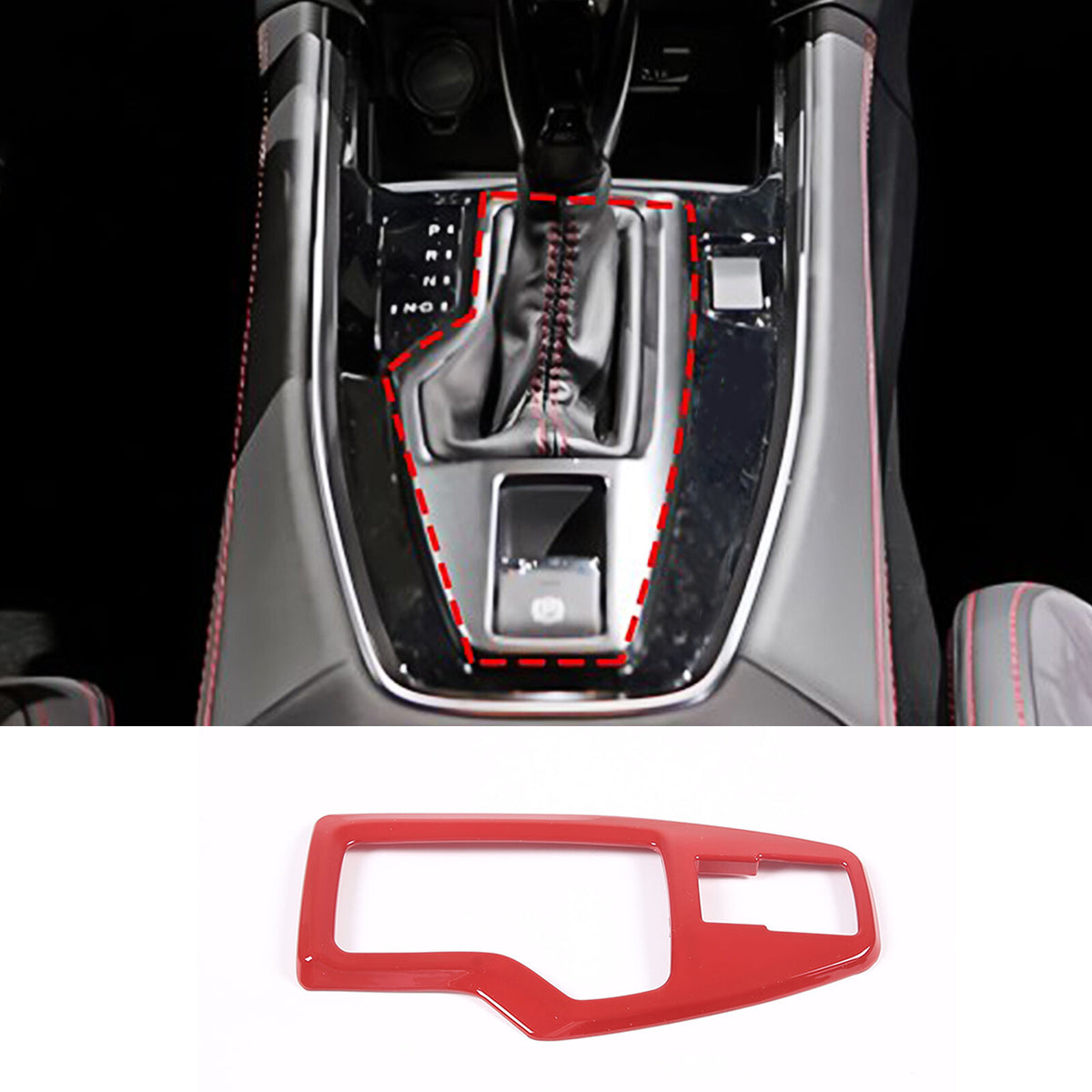 ABS Red Center Console Gear Shifter Panel Cover for Subaru WRX VB AT 2022-24 8