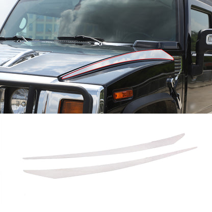 Stainless Steel Hood Accent Trim 2Pc For 2003-2009 Hummer H2 6