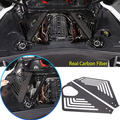 Real Carbon Fiber Engine Bay Tank Panel Cover Frame Trim For Corvette C8 2020-26 - Styles 6-10 15