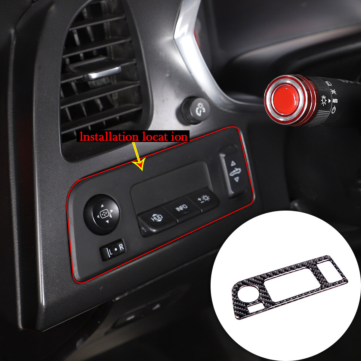 10pcs Carbon Fiber Interior Set Cover Trim For Corvette C7 14-19 3