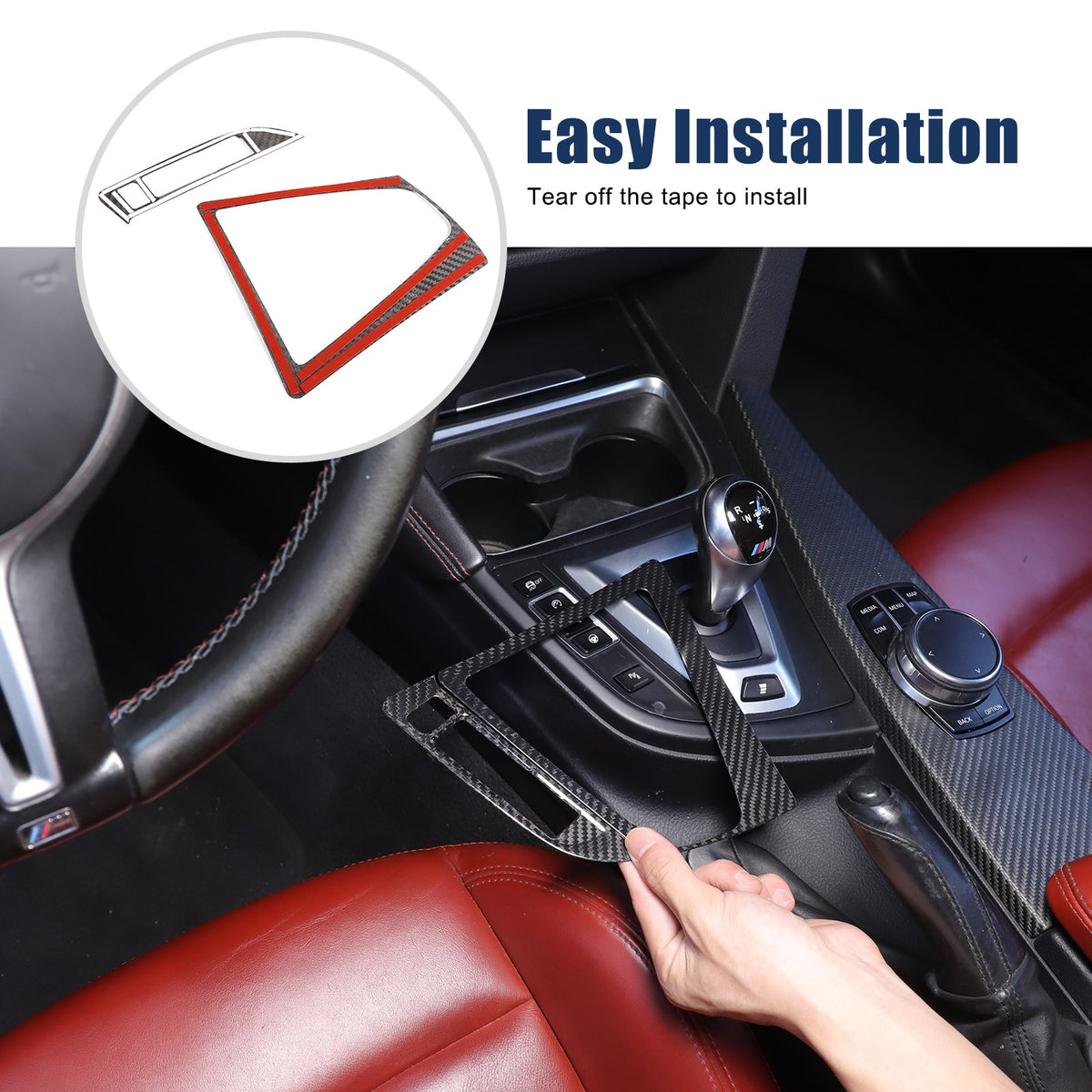 Real Carbon Fiber Center Console Panel Trim Set For BMW M3/M4 F80/F82 2014-2019 3