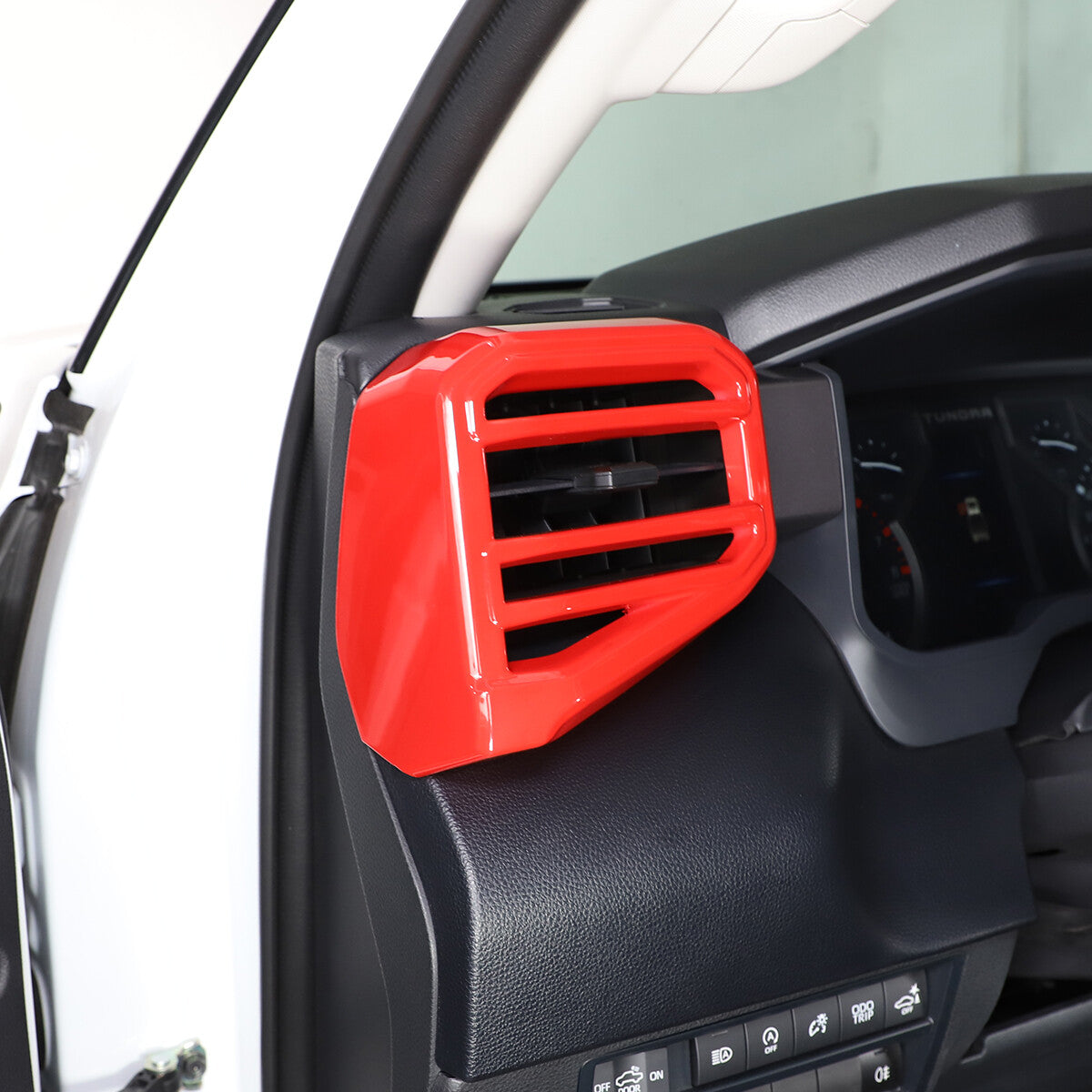 3pcs Red Center Control Air Outlet Frame Cover Trim For Toyota Tundra 2022-2026 5