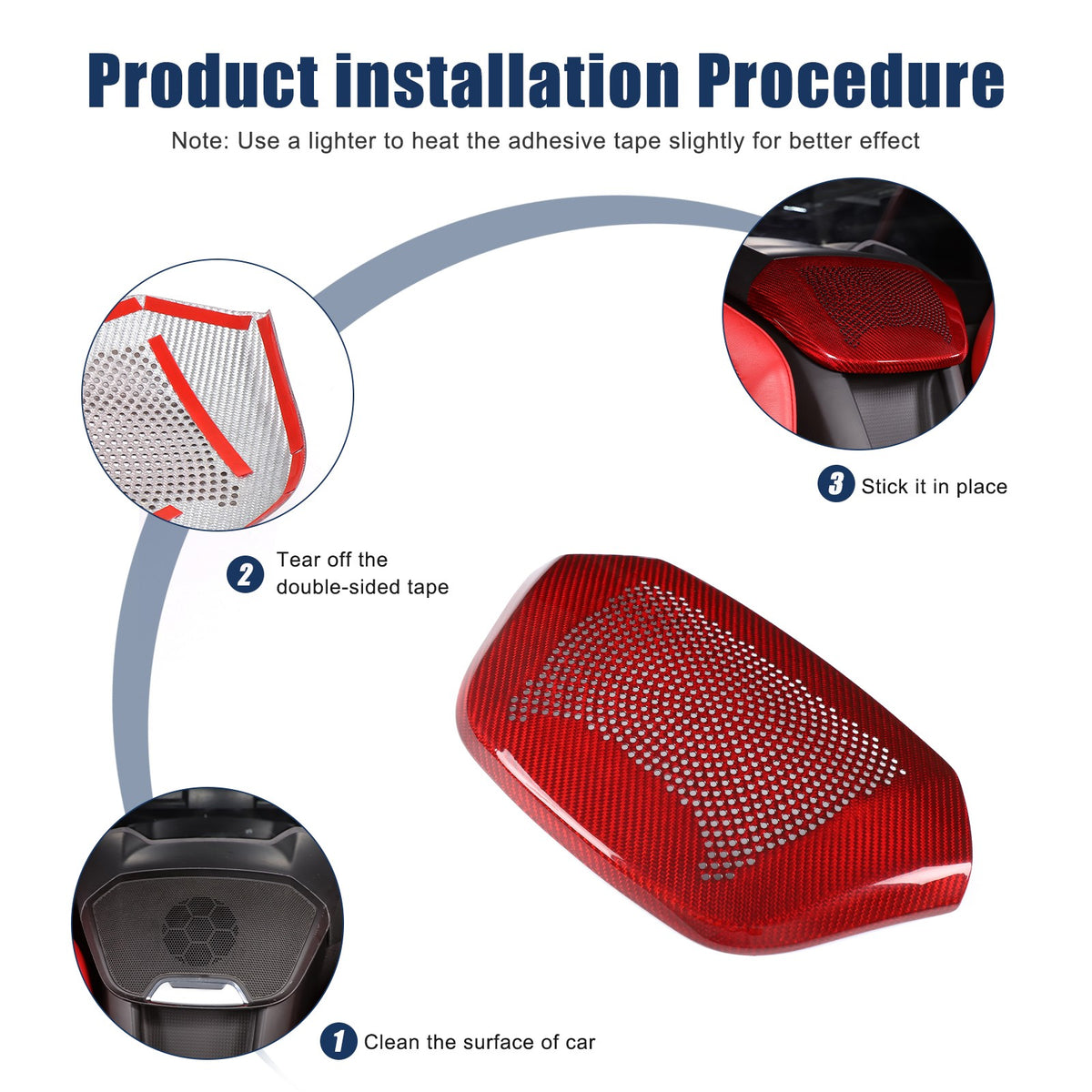 Real Carbon Fiber Rear Speaker Grill Cover For Corvette C8 2LT 3LT 2020+ 3