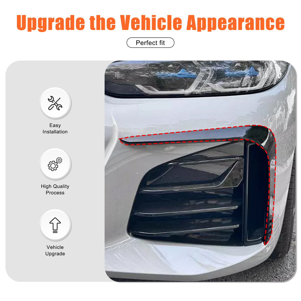 Carbon Fiber ABS Front Bumper Side Air Vent Trim For BMW G22 G23 M Sport 20+ 8