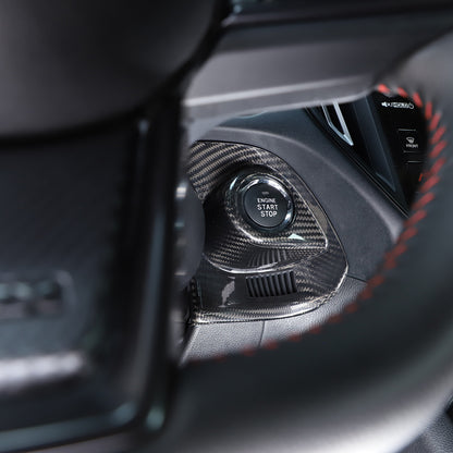 Real Carbon fiber Engine Start Stop Button Cover Trim For Subaru WRX VB 2022-24 10