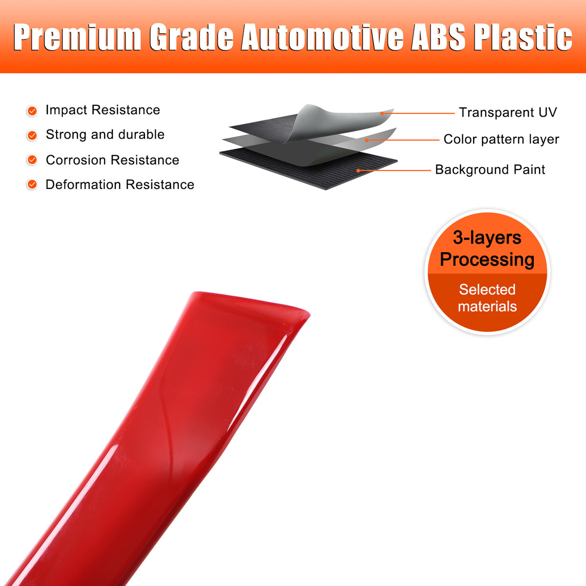 Sports Red ABS Interior Door Panel Trim Cover For Toyota Tacoma 2024+ US 4