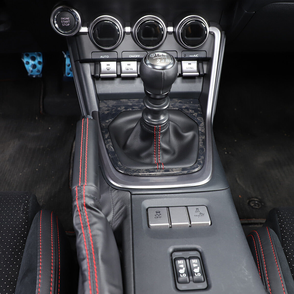 Forged Style Carbon fiber Gear Shift Panel Cover For Toyota 86/ Subaru BRZ 2022+ 5