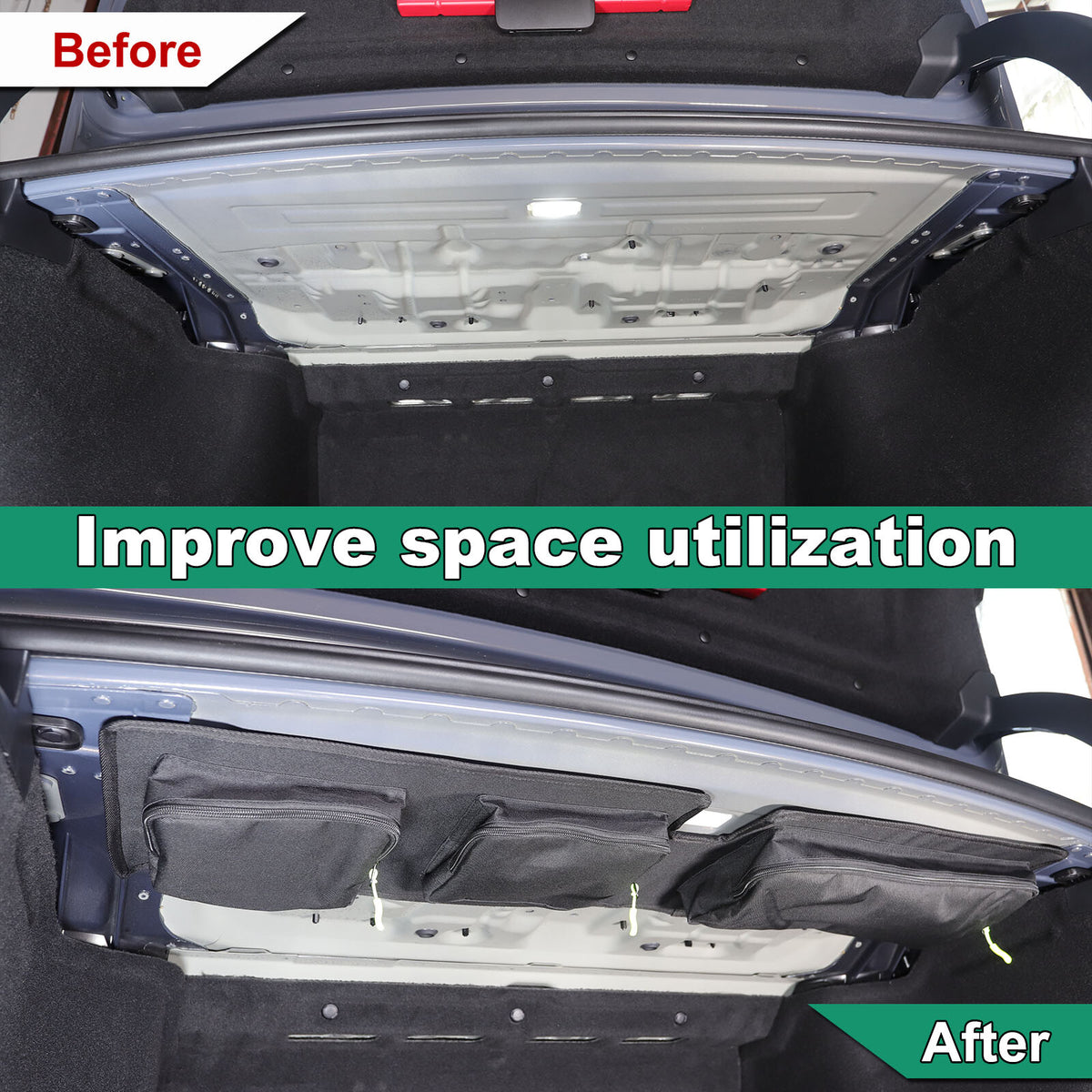 Black Rear Trunk Hanging Storage Bag Organizer For BMW 7 Series G70 i7 2023-25 6