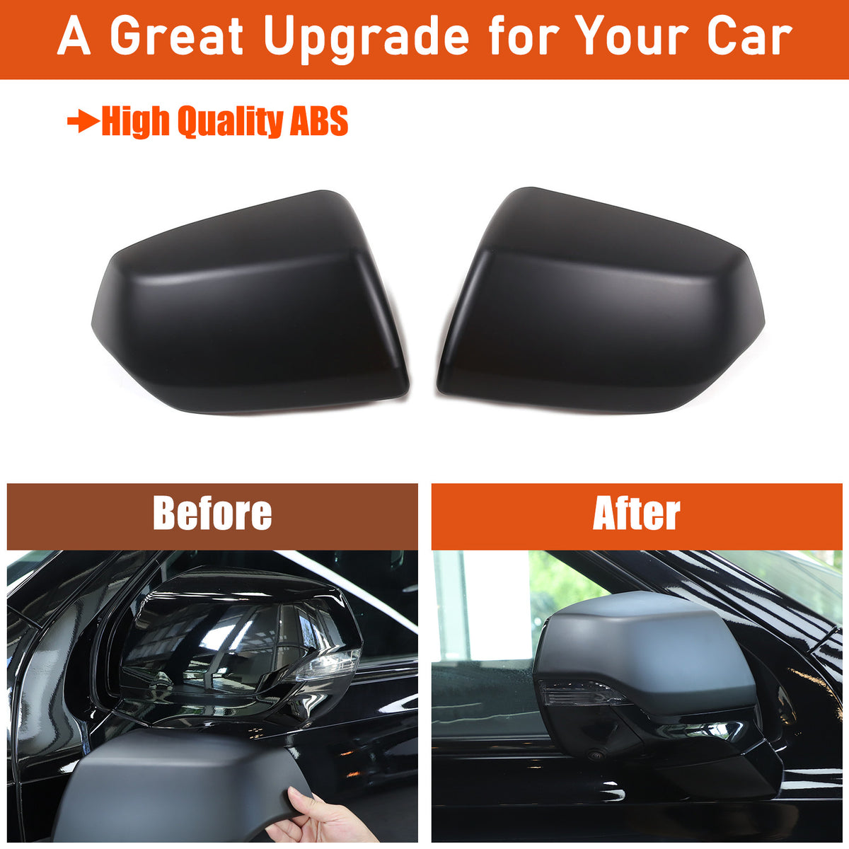 Matte Black Side Rearview Mirror Cover Caps For Cadillac Escalade 2021-2023 US 16