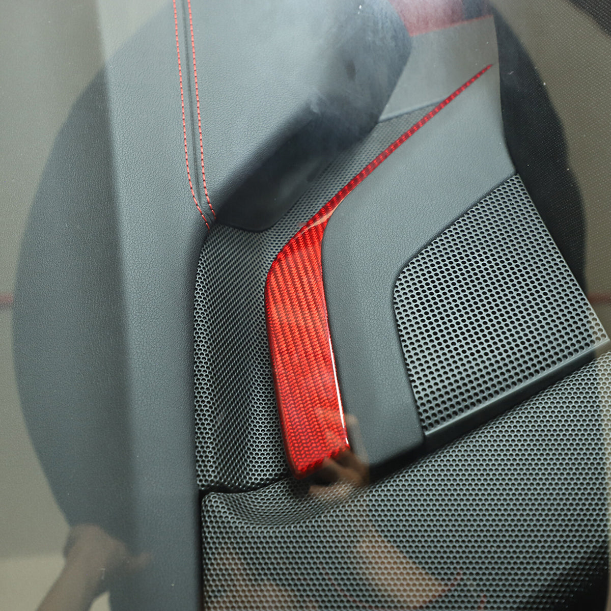 Red Real Carbon Fiber Center Console Side Instrument Trim For Corvette C8 20-25 16