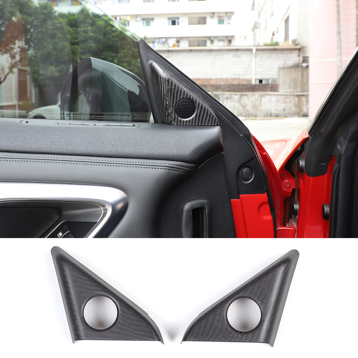 Matte Real Carbon Fiber Door Speaker Frame Trim Cover For Nissan GTR R35 2008-16 11