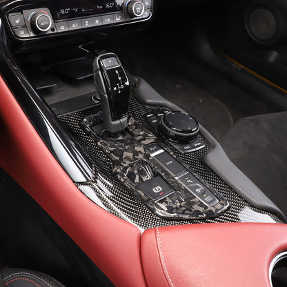 Forged Console Gear Shift Box Panel Trim Cover For Toyota Supra A90 2019-2022 10