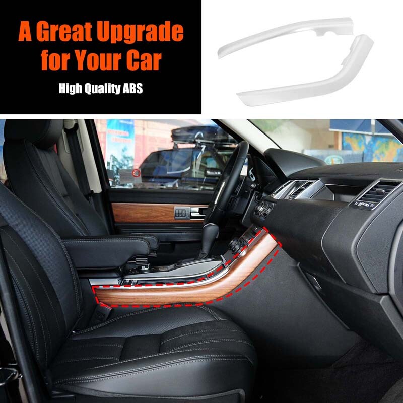 Silver Center Gear Shift Side Strip Trim For LR Range Rover Sport L320 2005-2013 2