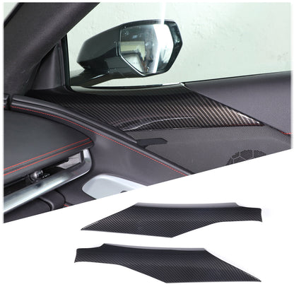 6PCS Carbon Fiber Pattern Interior Door Panel Cover Set For Corvette C8 2020-26 9