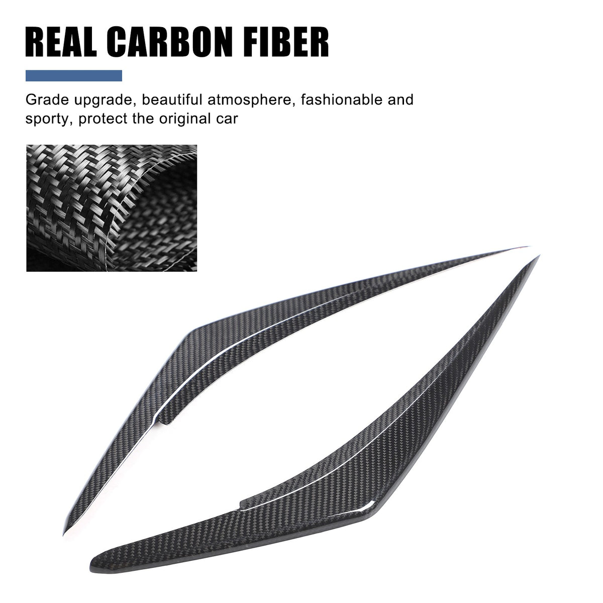 Real Carbon Fiber Front Headlight Eyebrow Trim For Subaru WRX/Levorg 2022-2023 3