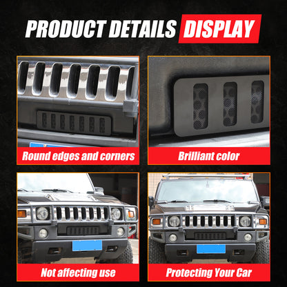 Black Alloy Black Front bumper Lower Grille Trim Cover For Hummer H2 2003-2009 21