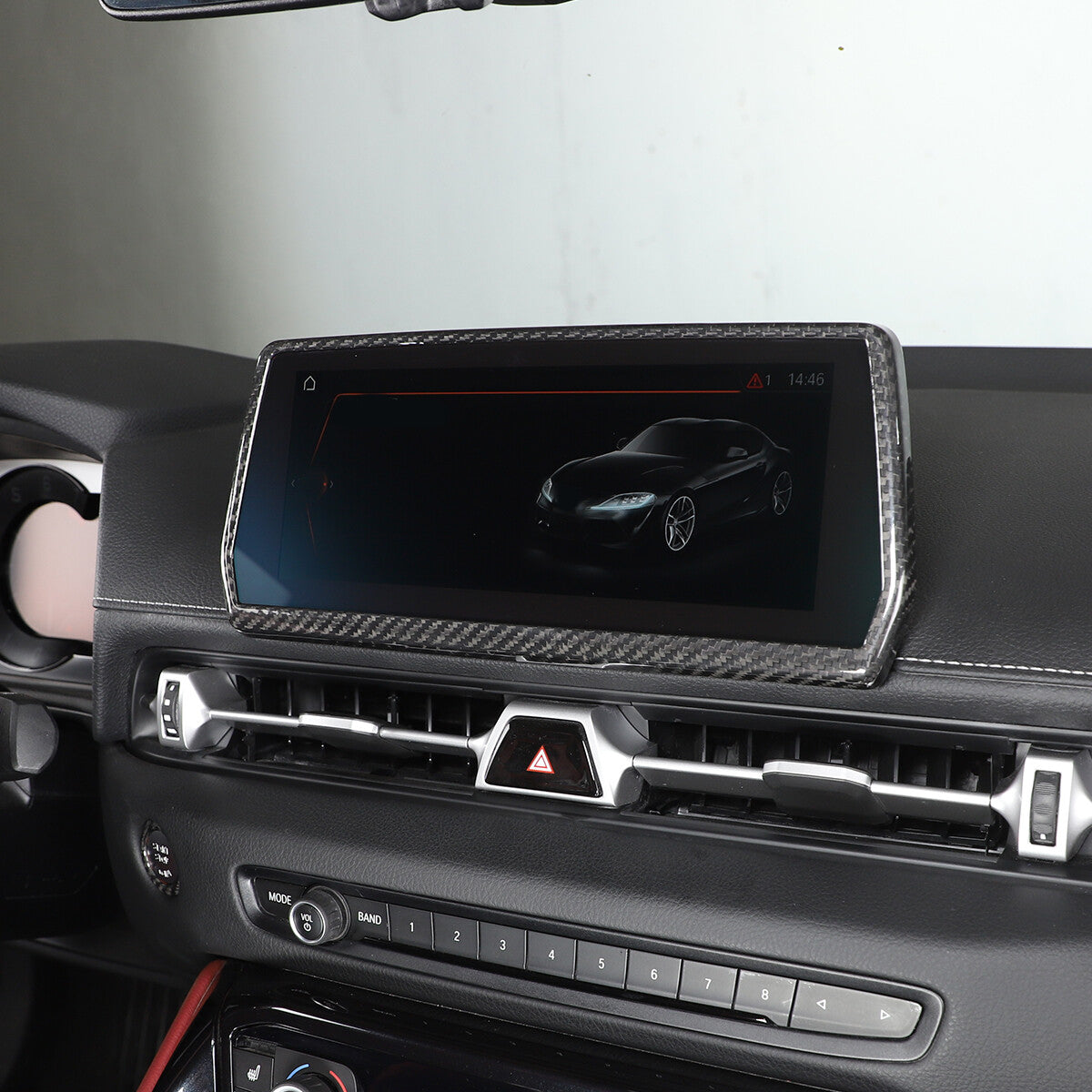 Fiber Touch Display Navigation Screen Trim Cover For Toyota Supra A90 19-24 5