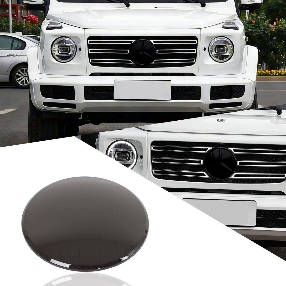 Smoked Black ABS Front Logo Badge Cover Trim For Benz W463 G550 G63 2019+ US 10