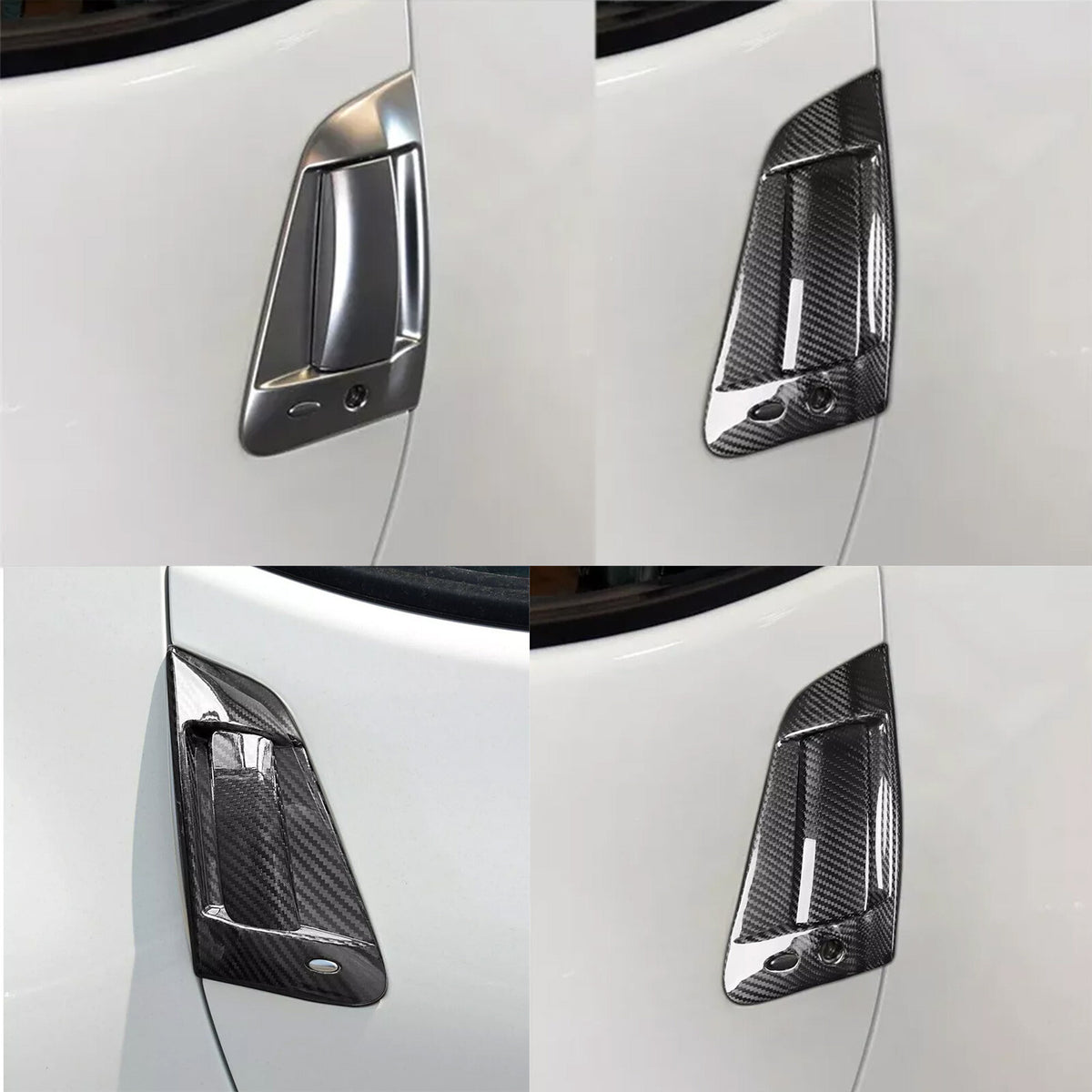 Real Carbon Fiber Exterior Door Handle Cover Bezel For Nissan 370Z Z34 2009-20 3