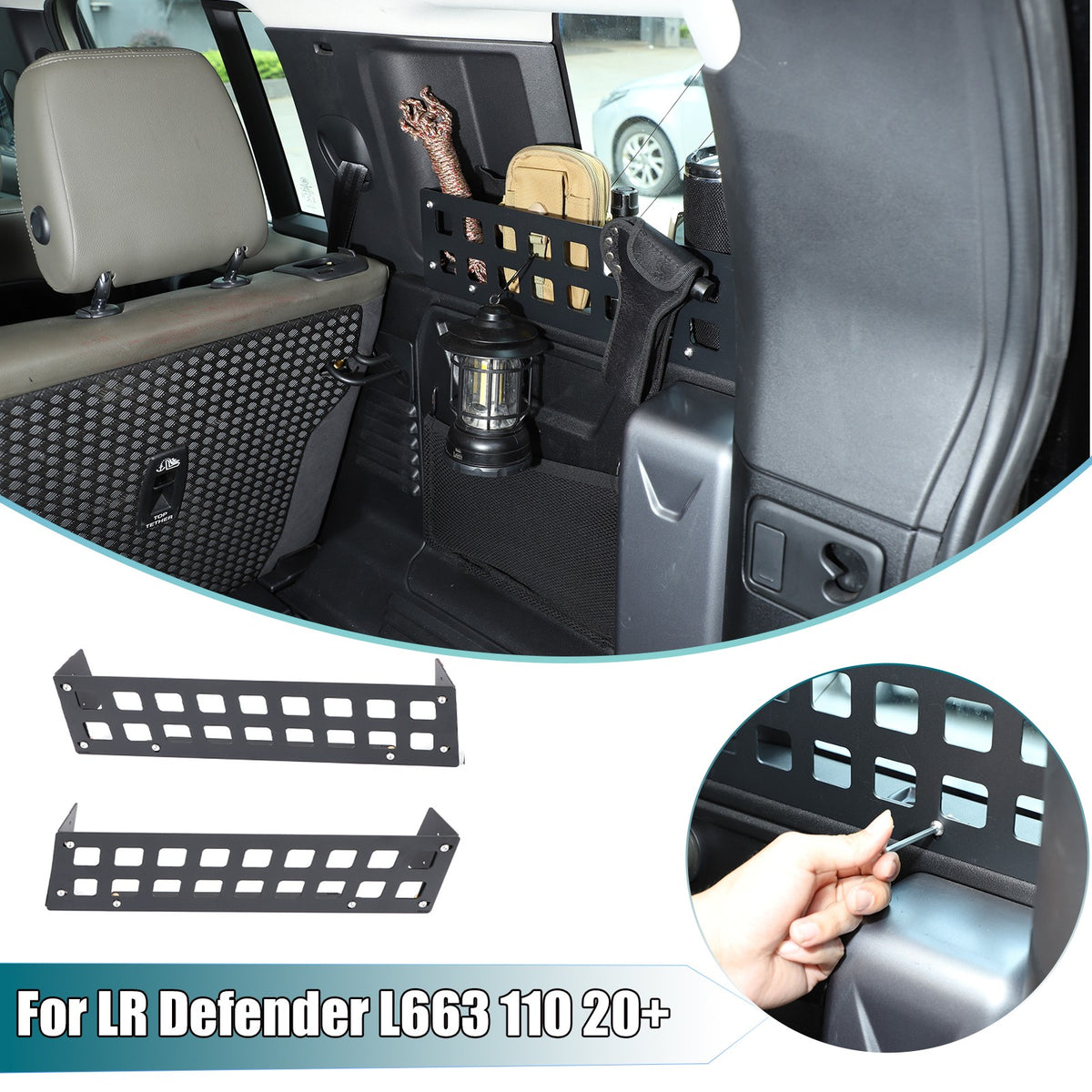 Trunk Side Window Storage Fence Molle Panel For LR Defender L663 110 20+ US 1