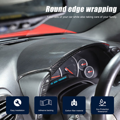 Real Carbon fiber Dashboard Instrument Upper Cover Trim For Corvette C6 2005-13 18