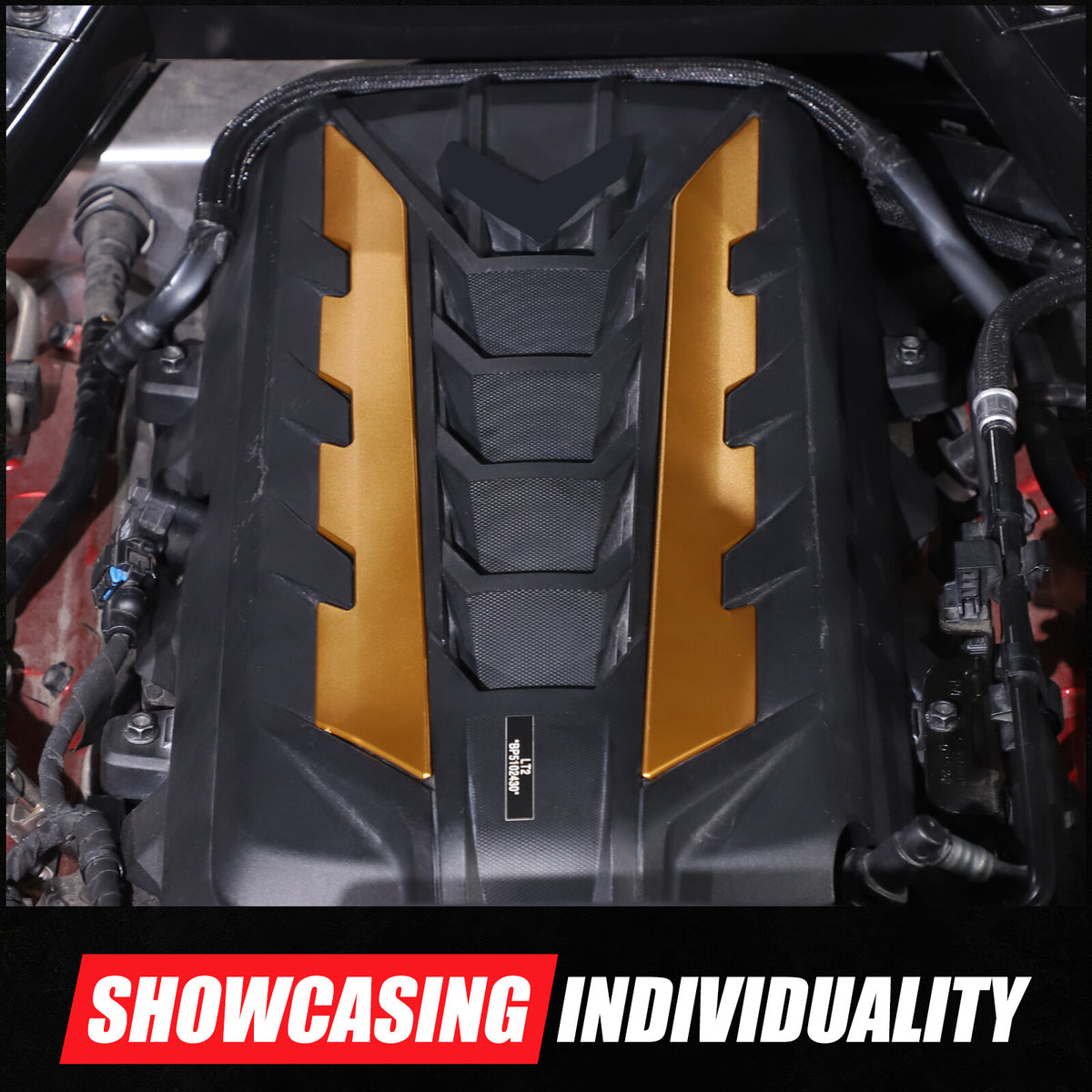 Yellow Alloy Engine Bay Panel Rear Crossmember Cover Set For CORVETTE C8 2020+ 22