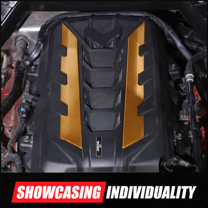 Yellow Alloy Engine Bay Panel Rear Crossmember Cover Set For CORVETTE C8 2020+ 22