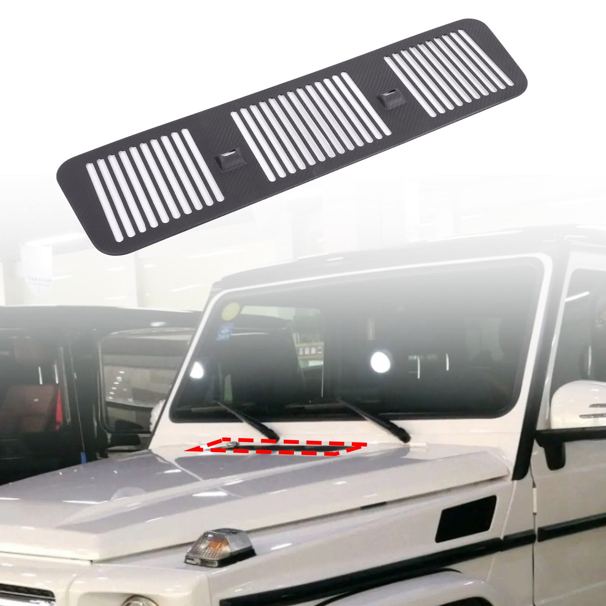 Matte Real Carbon Fiber Hood Air Vent Trim Panel For Benz G-Class W463 2006-2018 2