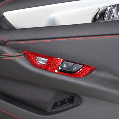 Red Real Carbon Fiber Full Interior Set Decor Trim Kit for Corvette C8 20-25 79