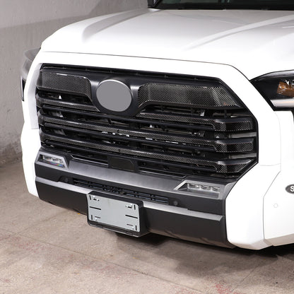 Carbon Fiber Front Grill Grille Inserts Cover Trim For Toyota Tundra 2022-23 5