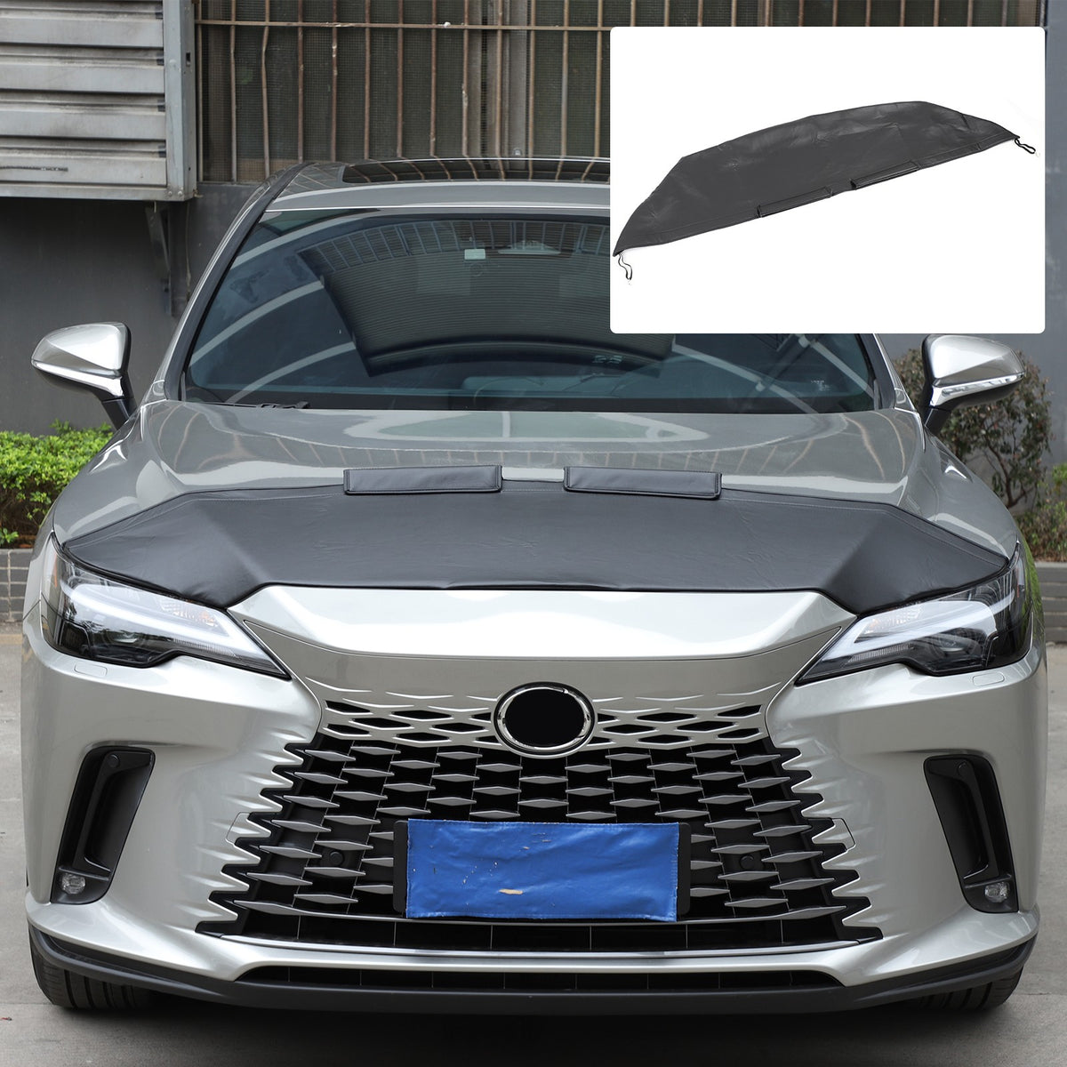PU Leather Car Bonnet Hood Bra Wind & Bug Deflectors For Lexus RX350 2023+ 8